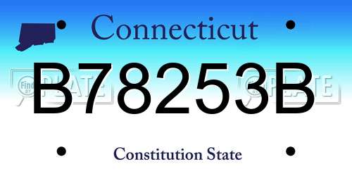 B78253B Connecticut License Plate