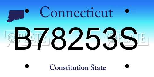 B78253S Connecticut License Plate