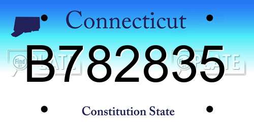 B782835 Connecticut License Plate