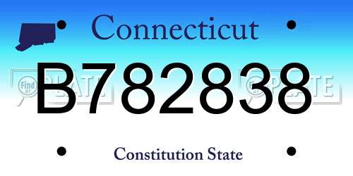 B782838 Connecticut License Plate