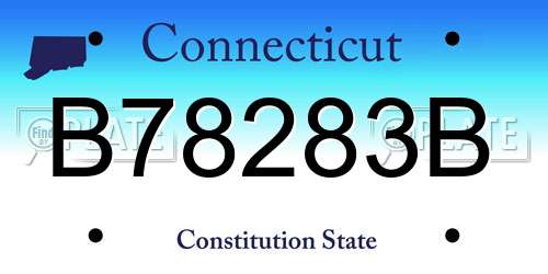 B78283B Connecticut License Plate