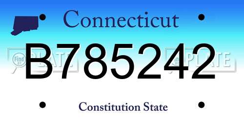 B785242 Connecticut License Plate