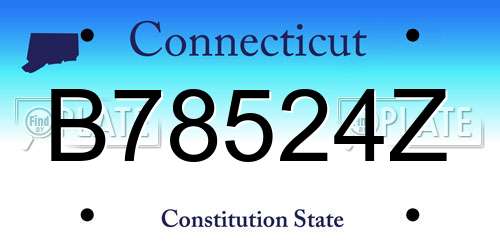 B78524Z Connecticut License Plate