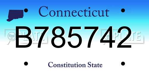 B785742 Connecticut License Plate