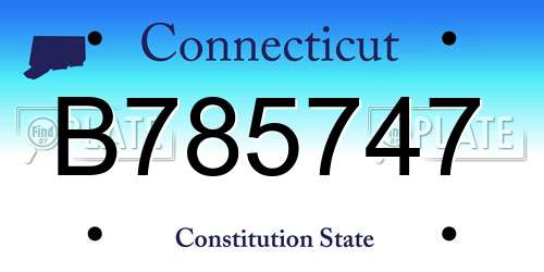 B785747 Connecticut License Plate