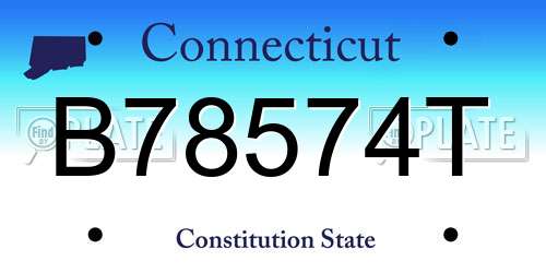 B78574T Connecticut License Plate