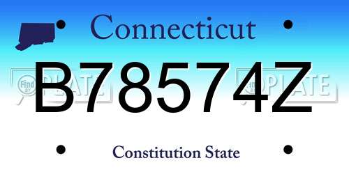 B78574Z Connecticut License Plate