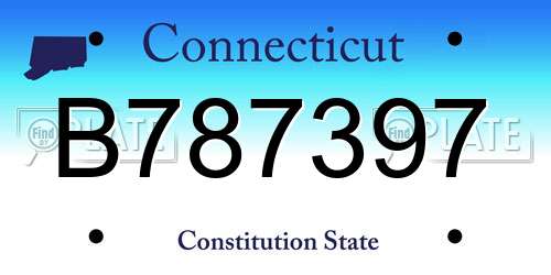 B787397 Connecticut License Plate
