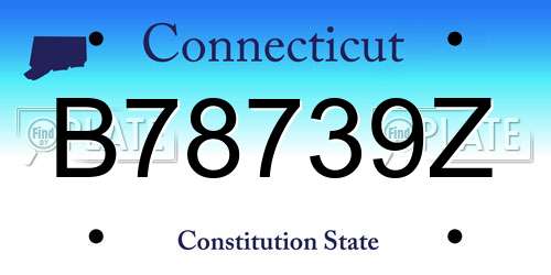 B78739Z Connecticut License Plate
