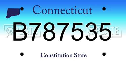 B787535 Connecticut License Plate