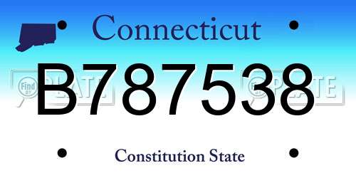 B787538 Connecticut License Plate