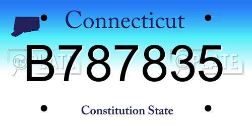B787835 Connecticut License Plate