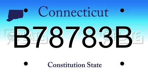 B78783B Connecticut License Plate