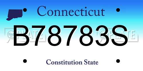 B78783S Connecticut License Plate