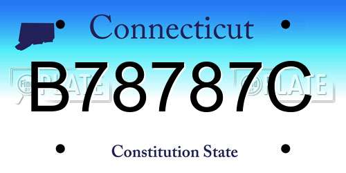 B78787C Connecticut License Plate
