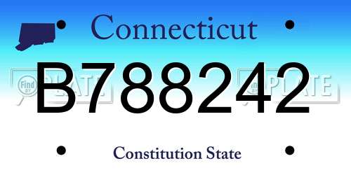 B788242 Connecticut License Plate