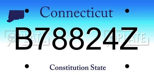 B78824Z Connecticut License Plate
