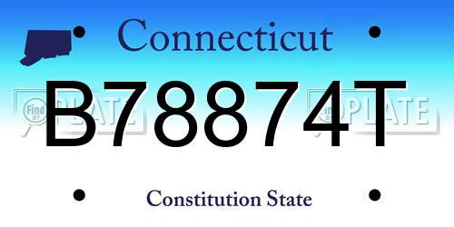 B78874T Connecticut License Plate