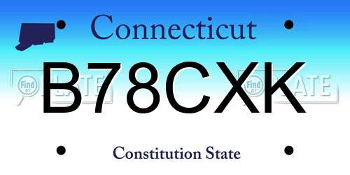 B78CXK Connecticut License Plate
