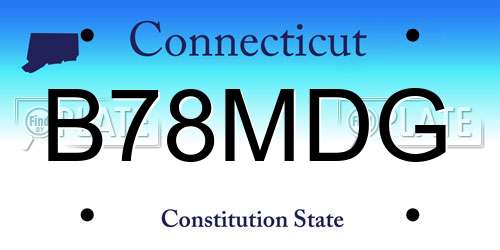 B78MDG Connecticut License Plate
