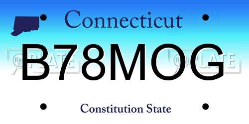 B78MOG Connecticut License Plate