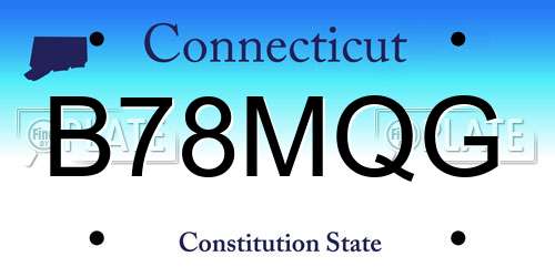 B78MQG Connecticut License Plate