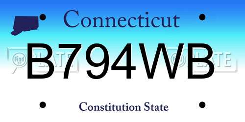 B794WB Connecticut License Plate