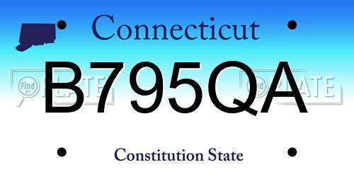 B795QA Connecticut License Plate