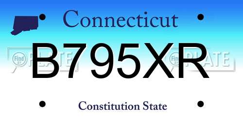 B795XR Connecticut License Plate