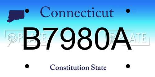B7980A Connecticut License Plate