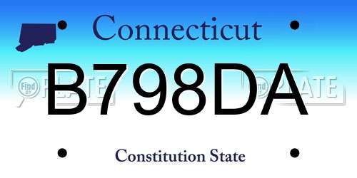 B798DA Connecticut License Plate