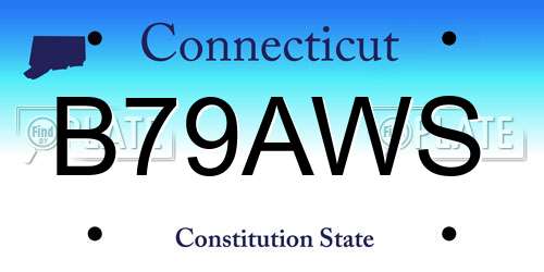 B79AWS Connecticut License Plate