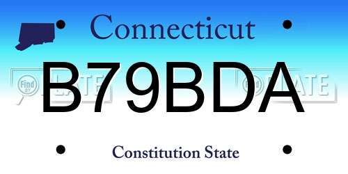 B79BDA Connecticut License Plate