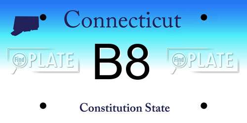 B8 Connecticut License Plate
