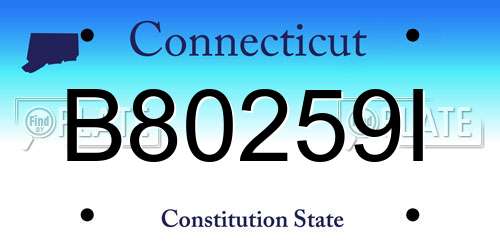 B80259I Connecticut License Plate