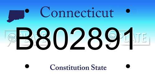 B802891 Connecticut License Plate
