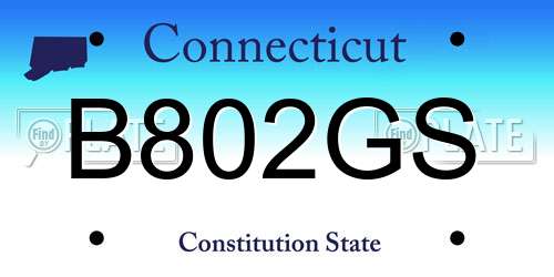 B802GS Connecticut License Plate