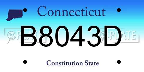 B8043D Connecticut License Plate
