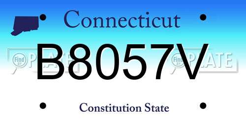 B8057V Connecticut License Plate