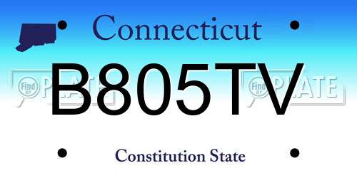 B805TV Connecticut License Plate