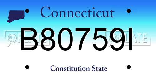 B80759I Connecticut License Plate