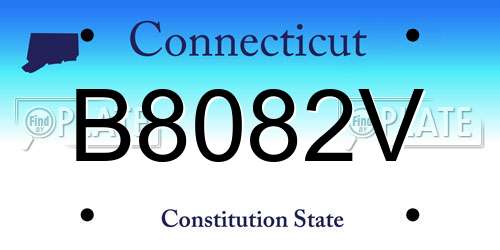 B8082V Connecticut License Plate