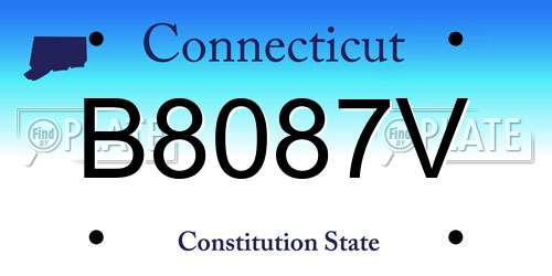 B8087V Connecticut License Plate