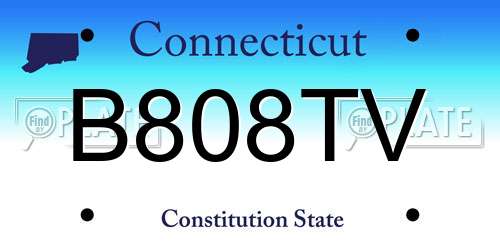 B808TV Connecticut License Plate