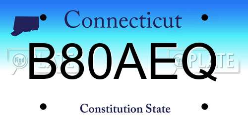 B80AEQ Connecticut License Plate
