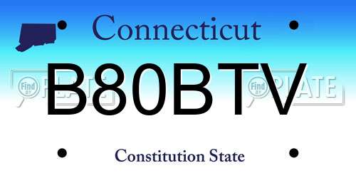 B80BTV Connecticut License Plate