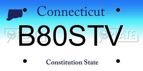 B80STV Connecticut License Plate