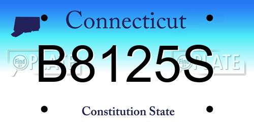 B8125S Connecticut License Plate