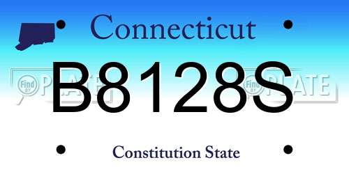 B8128S Connecticut License Plate