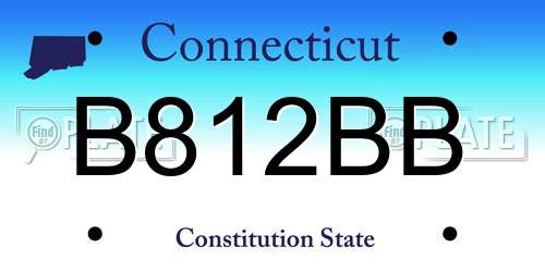 B812BB Connecticut License Plate